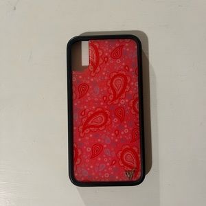 iPhone X - Wildflower iPhone Case - Pink/Red Paisley Print